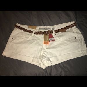 White denim shorts